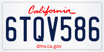 CA license plate 6TQV586