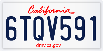 CA license plate 6TQV591