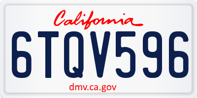 CA license plate 6TQV596