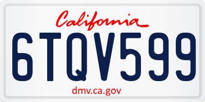 CA license plate 6TQV599