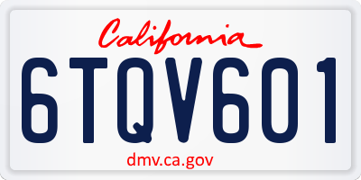 CA license plate 6TQV601
