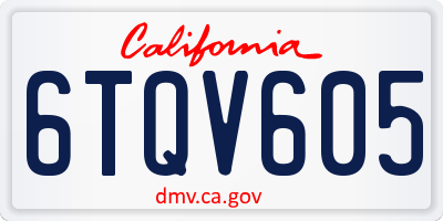 CA license plate 6TQV605