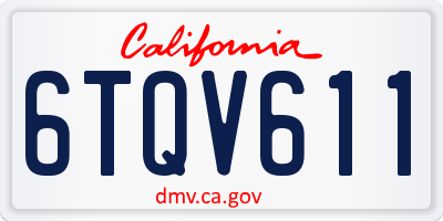 CA license plate 6TQV611