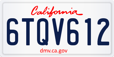 CA license plate 6TQV612