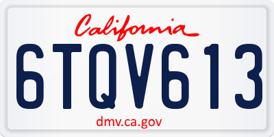 CA license plate 6TQV613