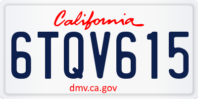 CA license plate 6TQV615
