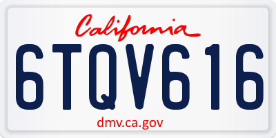 CA license plate 6TQV616