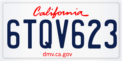 CA license plate 6TQV623