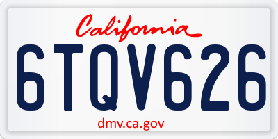 CA license plate 6TQV626