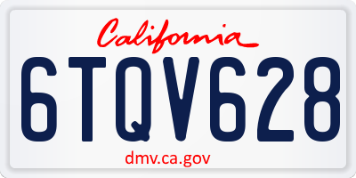 CA license plate 6TQV628