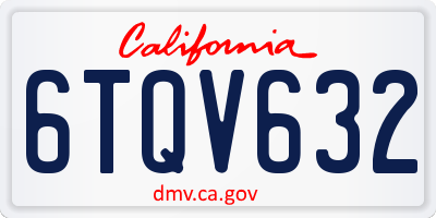 CA license plate 6TQV632