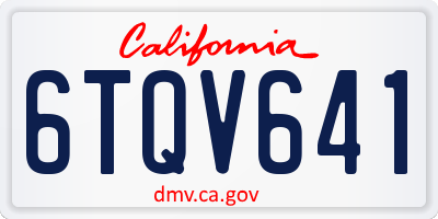 CA license plate 6TQV641