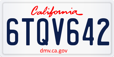 CA license plate 6TQV642