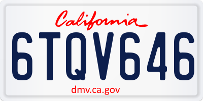 CA license plate 6TQV646