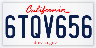 CA license plate 6TQV656