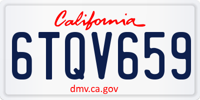CA license plate 6TQV659