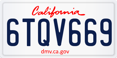 CA license plate 6TQV669