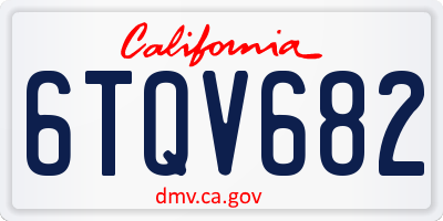 CA license plate 6TQV682