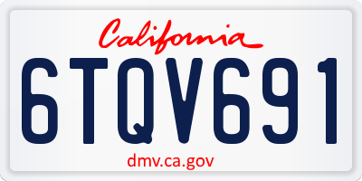 CA license plate 6TQV691