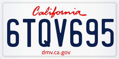 CA license plate 6TQV695