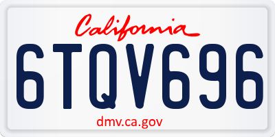 CA license plate 6TQV696