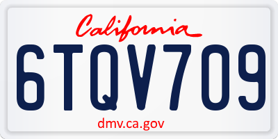 CA license plate 6TQV709