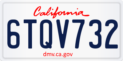 CA license plate 6TQV732