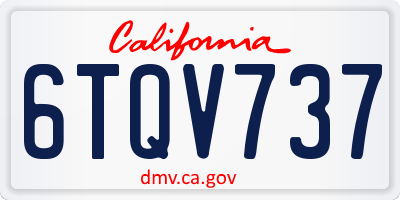 CA license plate 6TQV737