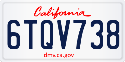 CA license plate 6TQV738