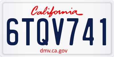 CA license plate 6TQV741