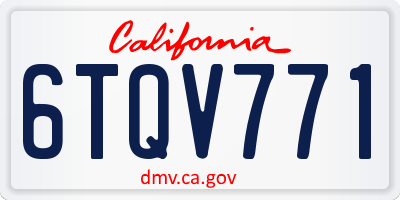 CA license plate 6TQV771