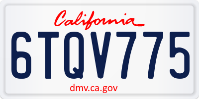 CA license plate 6TQV775