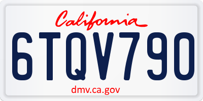 CA license plate 6TQV790