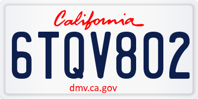 CA license plate 6TQV802