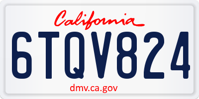 CA license plate 6TQV824
