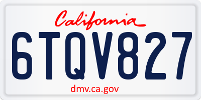 CA license plate 6TQV827