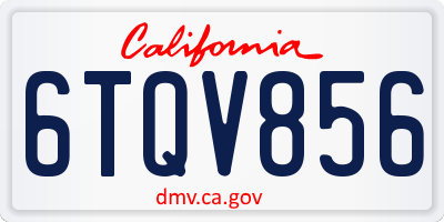 CA license plate 6TQV856