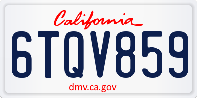 CA license plate 6TQV859