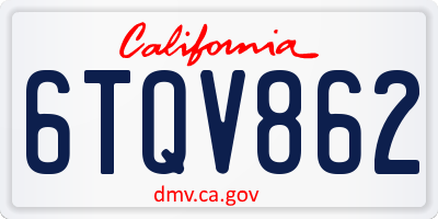 CA license plate 6TQV862