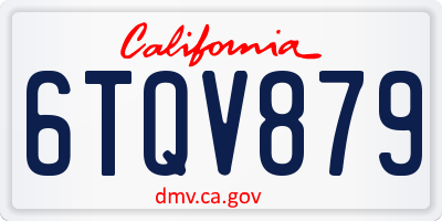 CA license plate 6TQV879