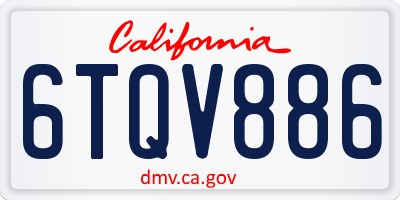 CA license plate 6TQV886