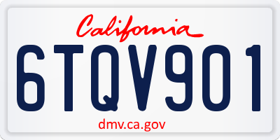 CA license plate 6TQV901