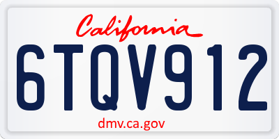 CA license plate 6TQV912