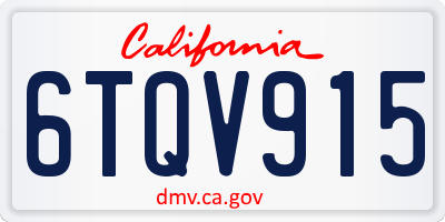 CA license plate 6TQV915
