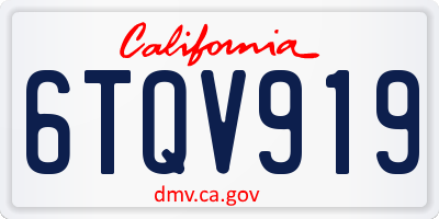 CA license plate 6TQV919