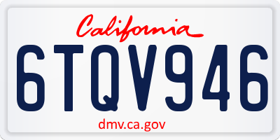 CA license plate 6TQV946