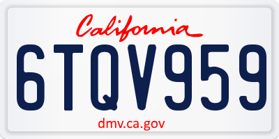 CA license plate 6TQV959