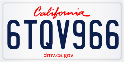 CA license plate 6TQV966