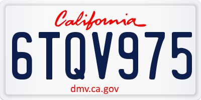 CA license plate 6TQV975