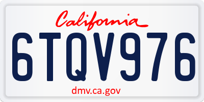 CA license plate 6TQV976